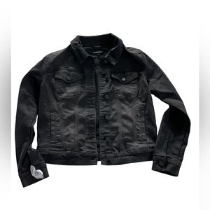 Prosperity stretch black denim-style button up jacket